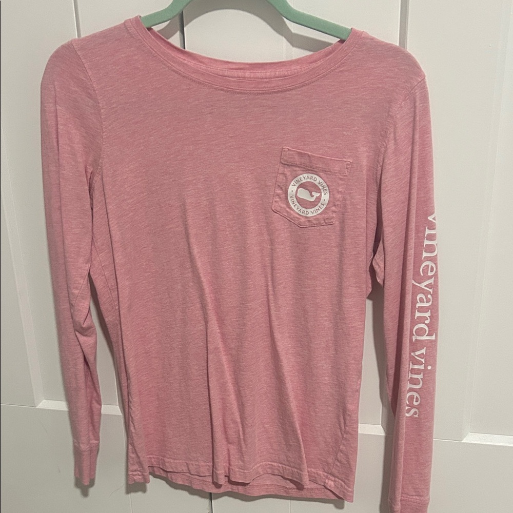 Vineyard Vines Kids Long Sleeve Tee in Soft Pink